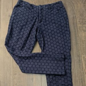 100% Cotton, Fully Lined, Navy Blue, Cropped Pant